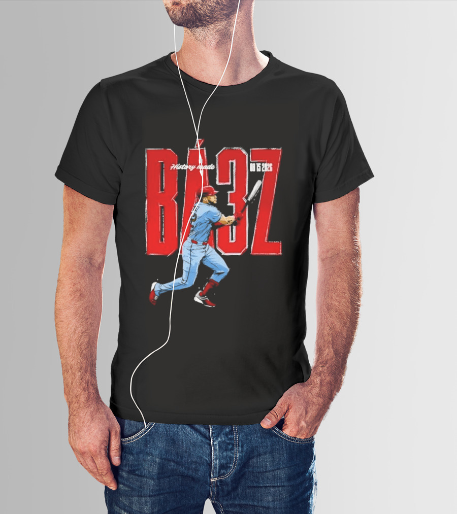 History Made Baez 08 15 2026 Baseball Player Swinging Bat Sketch T-Shirt