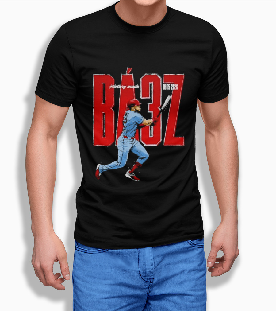 History Made Baez 08 15 2026 Baseball Player Swinging Bat Sketch T-Shirt