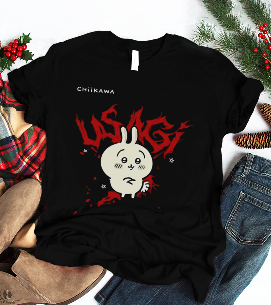 Chiikawa Usagi Kawaii Anime Red T-Shirt