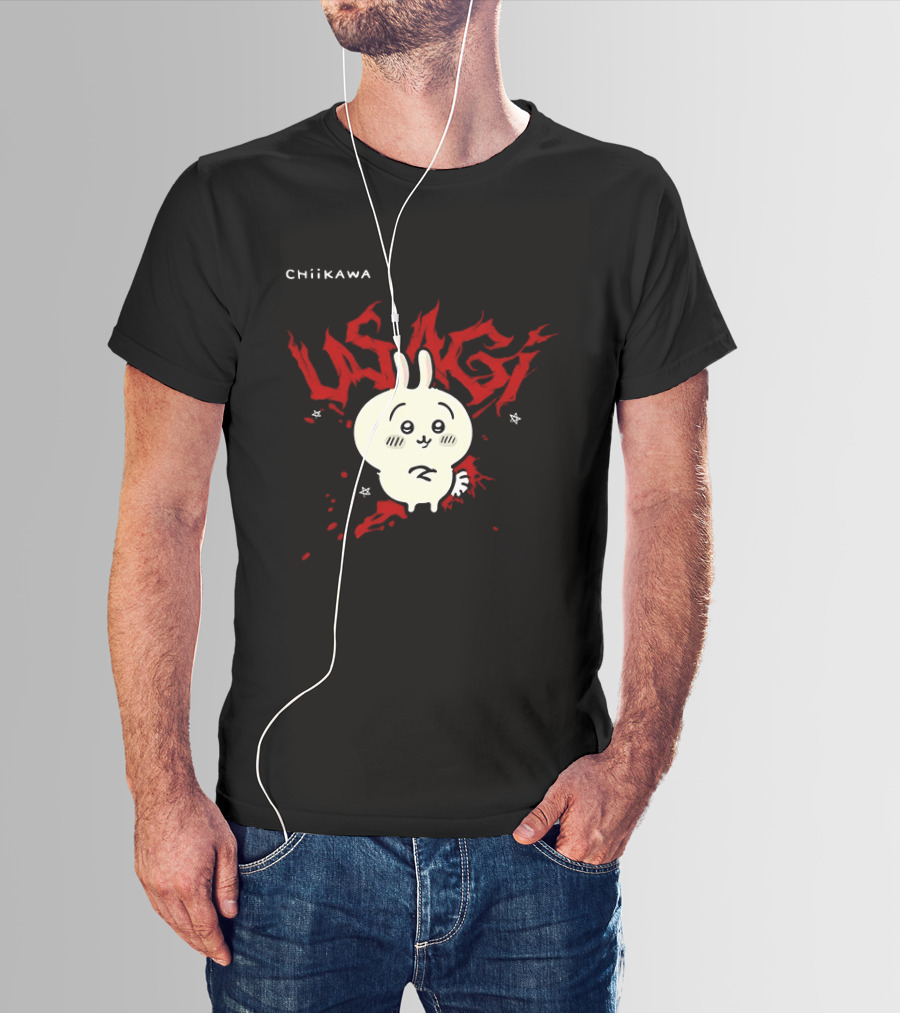 Chiikawa Usagi Kawaii Anime Red T-Shirt
