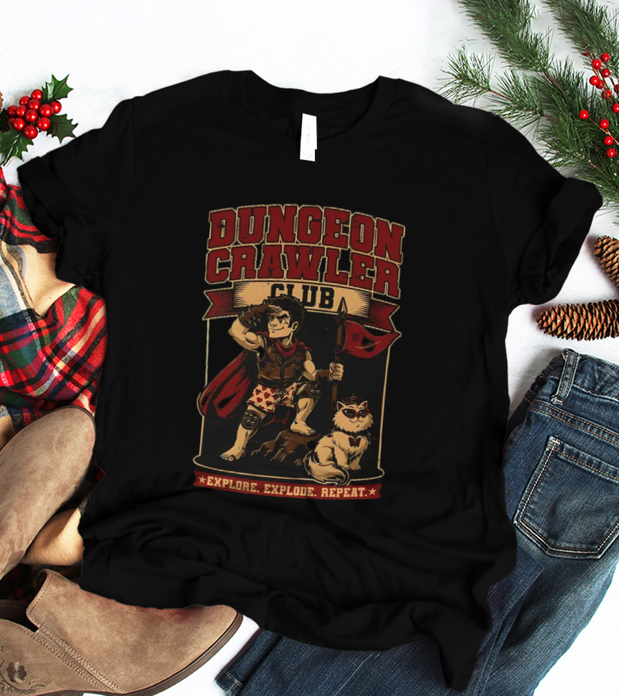 Dungeon Crawler Club Explore Explode Repeat Dungeon Crawler Carl Adventure T-Shirt