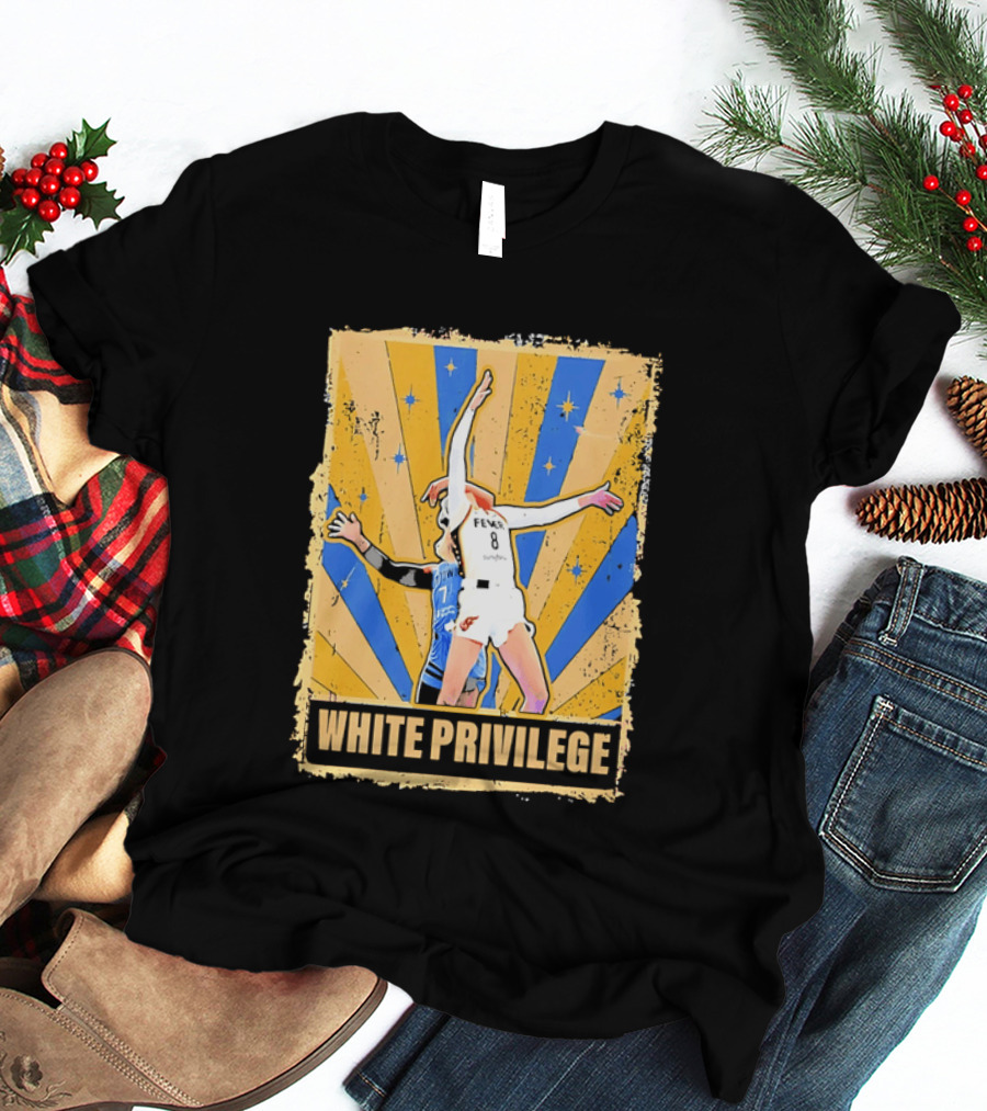 Indiana Fever WNBA White Privilege Basketball Players Foul Distressed Sunburst Stars T-Shirt