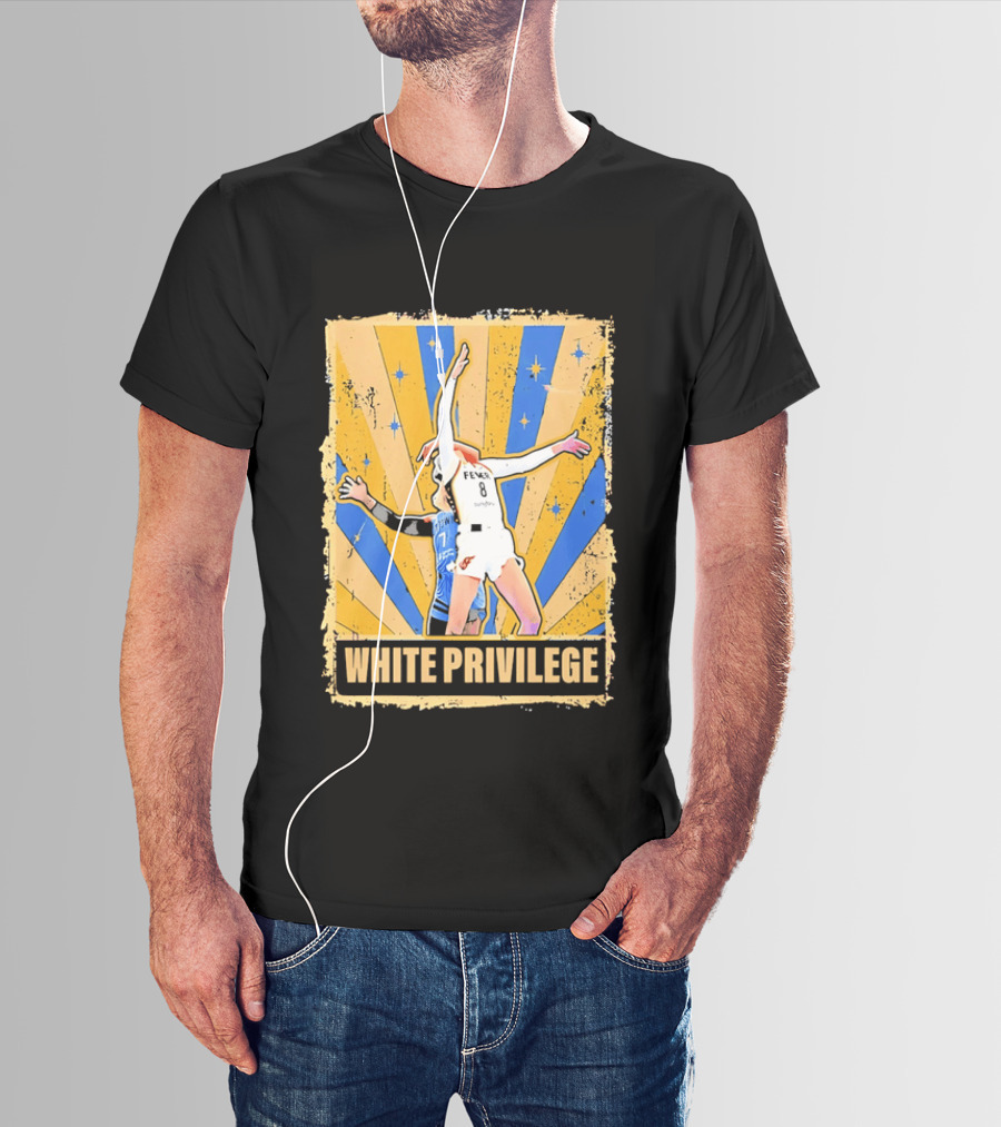 Indiana Fever WNBA White Privilege Basketball Players Foul Distressed Sunburst Stars T-Shirt