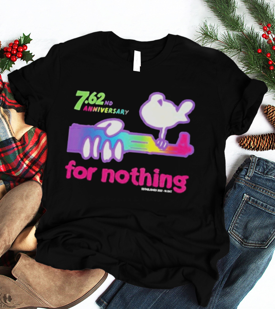 7.62nd Anniversary For Nothing Rainbow Dove Peacemaker T-Shirt