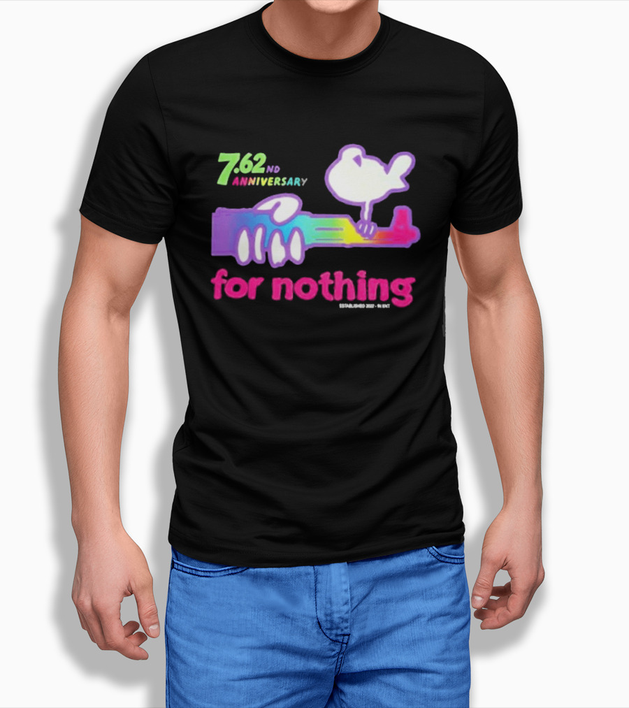 7.62nd Anniversary For Nothing Rainbow Dove Peacemaker T-Shirt