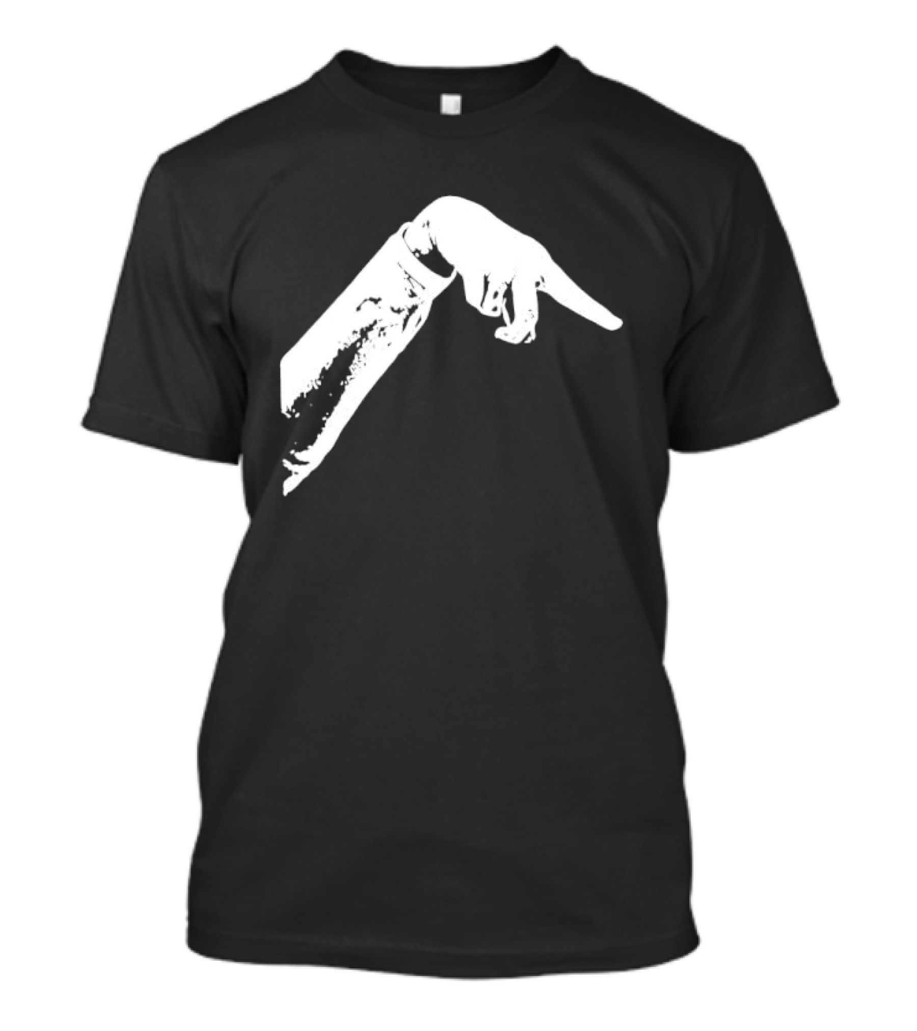 Monochrome Pointing Hand Sleeve Downward T-Shirt