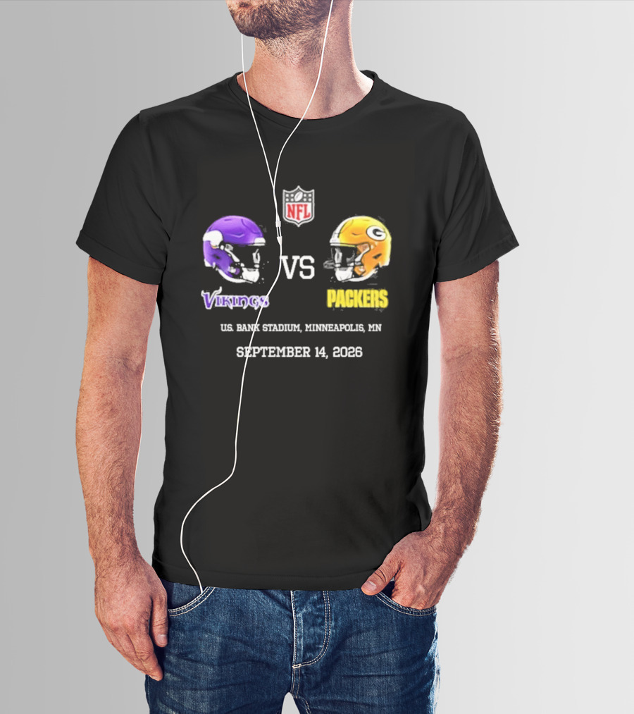 Green Bay Packers Vs Minnesota Vikings NFL U.S. Bank Stadium Minneapolis September 14 2026 T-Shirt