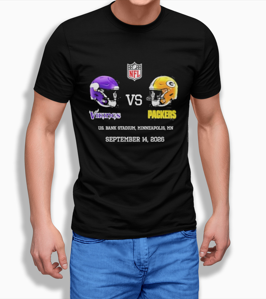 Green Bay Packers Vs Minnesota Vikings NFL U.S. Bank Stadium Minneapolis September 14 2026 T-Shirt