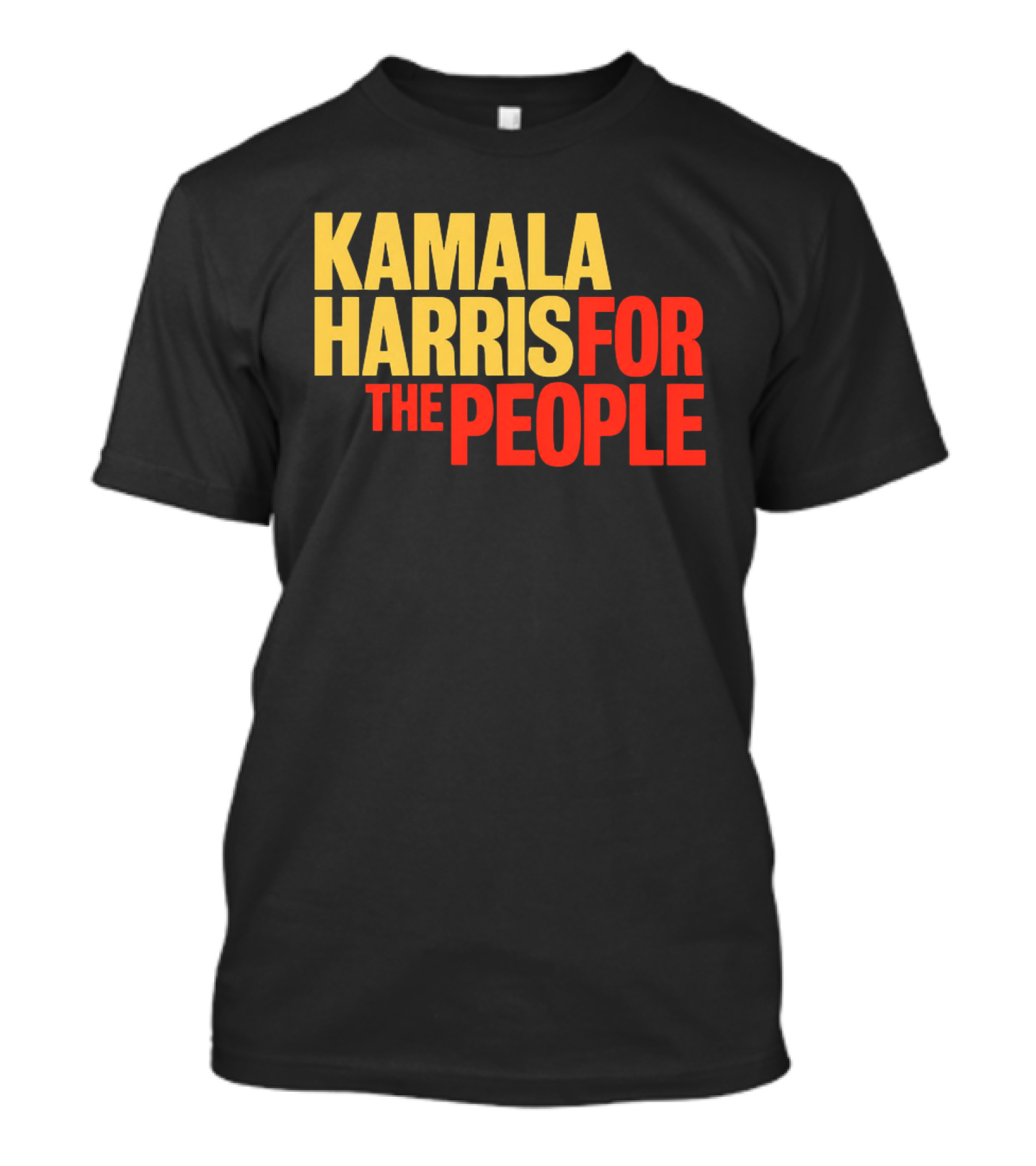 Kamala Harris For The People Text Classic Bold Yellow And Red T-Shirt
