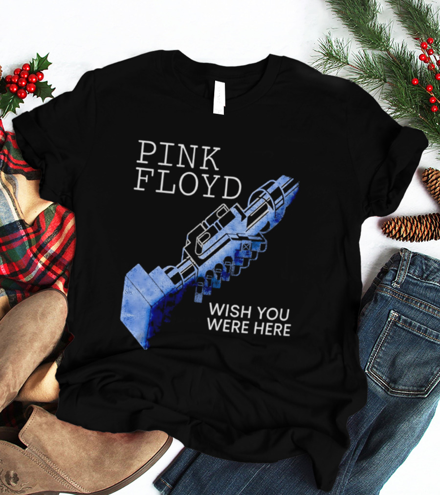 Pink Floyd Wish You Were Here Blue Mechanical Robot Handshake T-Shirt