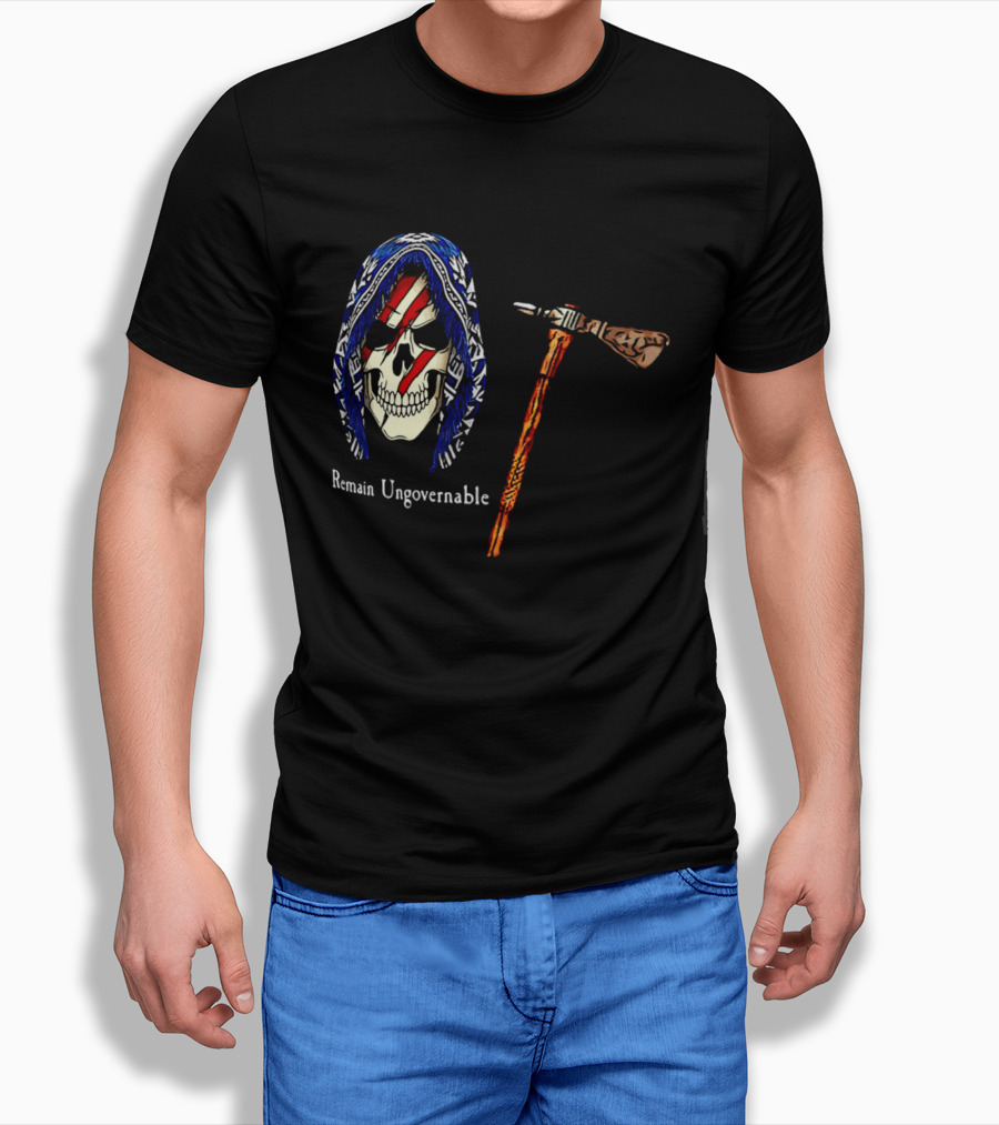 Remain Ungovernable Hooded Skull With Hammer Anti Authority T-Shirt