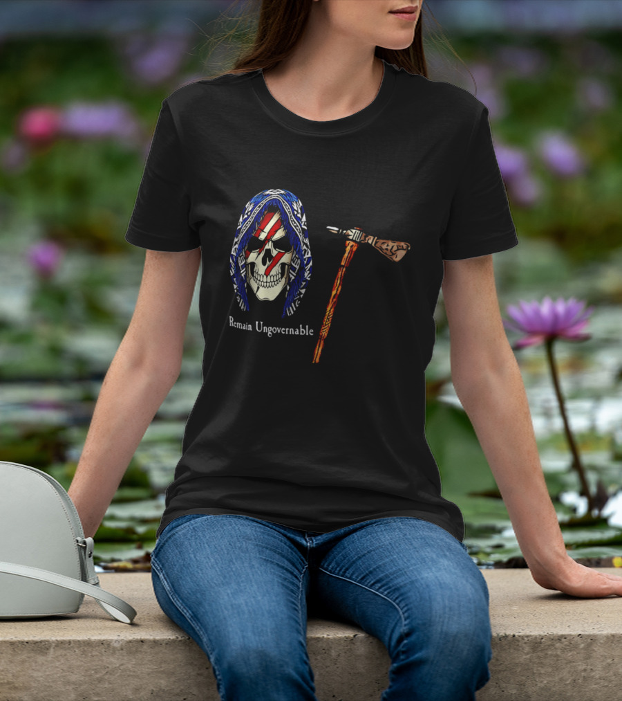 Remain Ungovernable Hooded Skull With Hammer Anti Authority T-Shirt