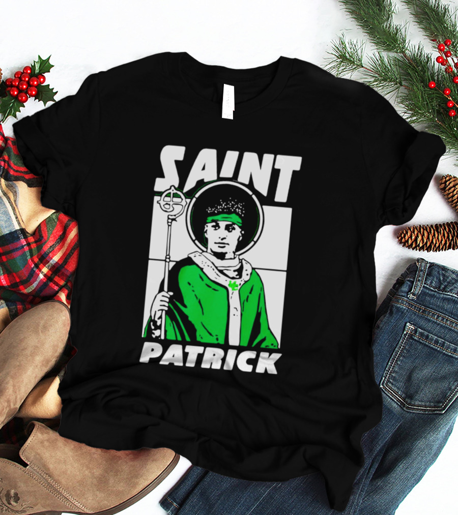 Saint Patrick Mahomes Kansas City Chiefs Iconic Green Halo And Staff T-Shirt