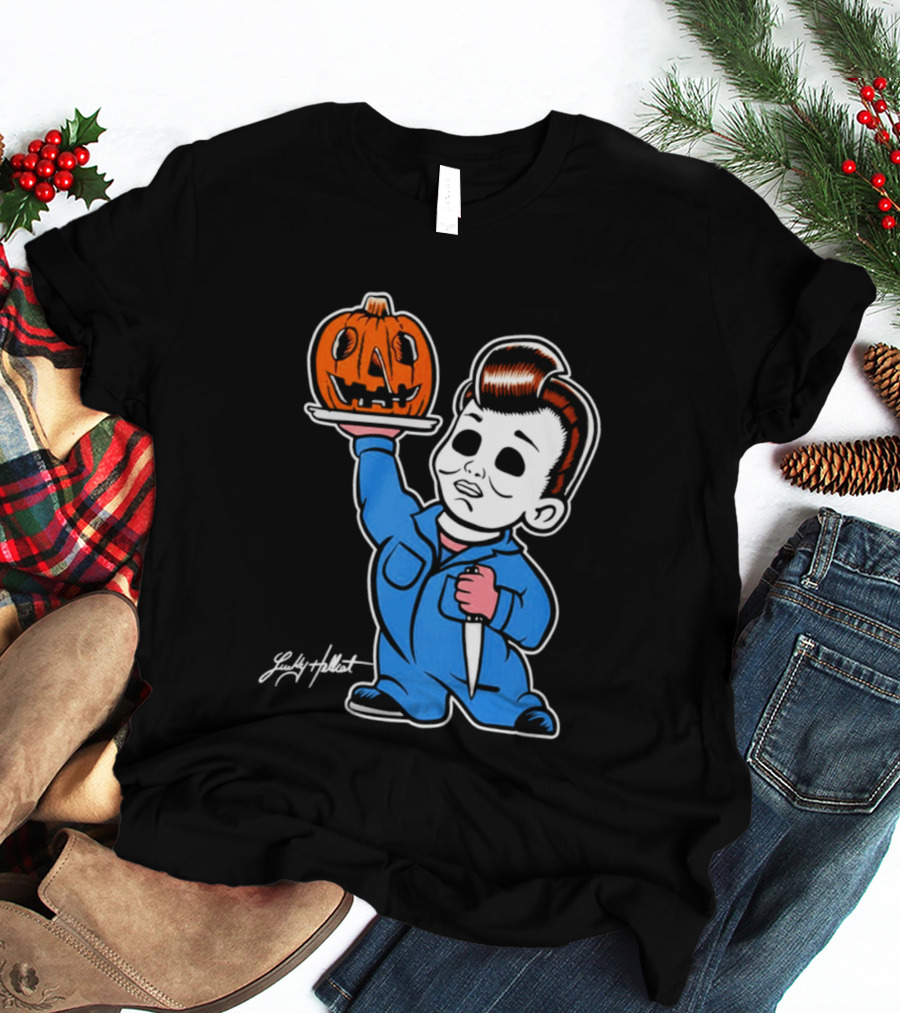 Michael Myers Big Boy Halloween Pumpkin Knife T-Shirt