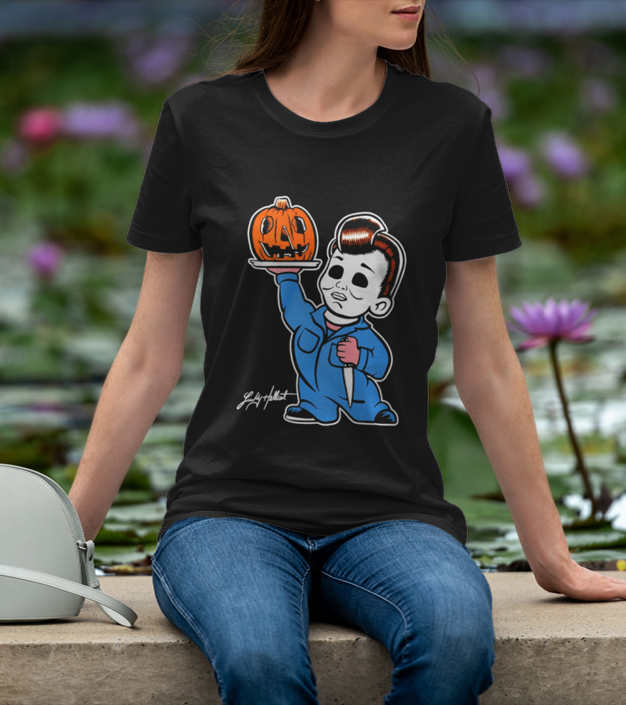 Michael Myers Big Boy Halloween Pumpkin Knife T-Shirt