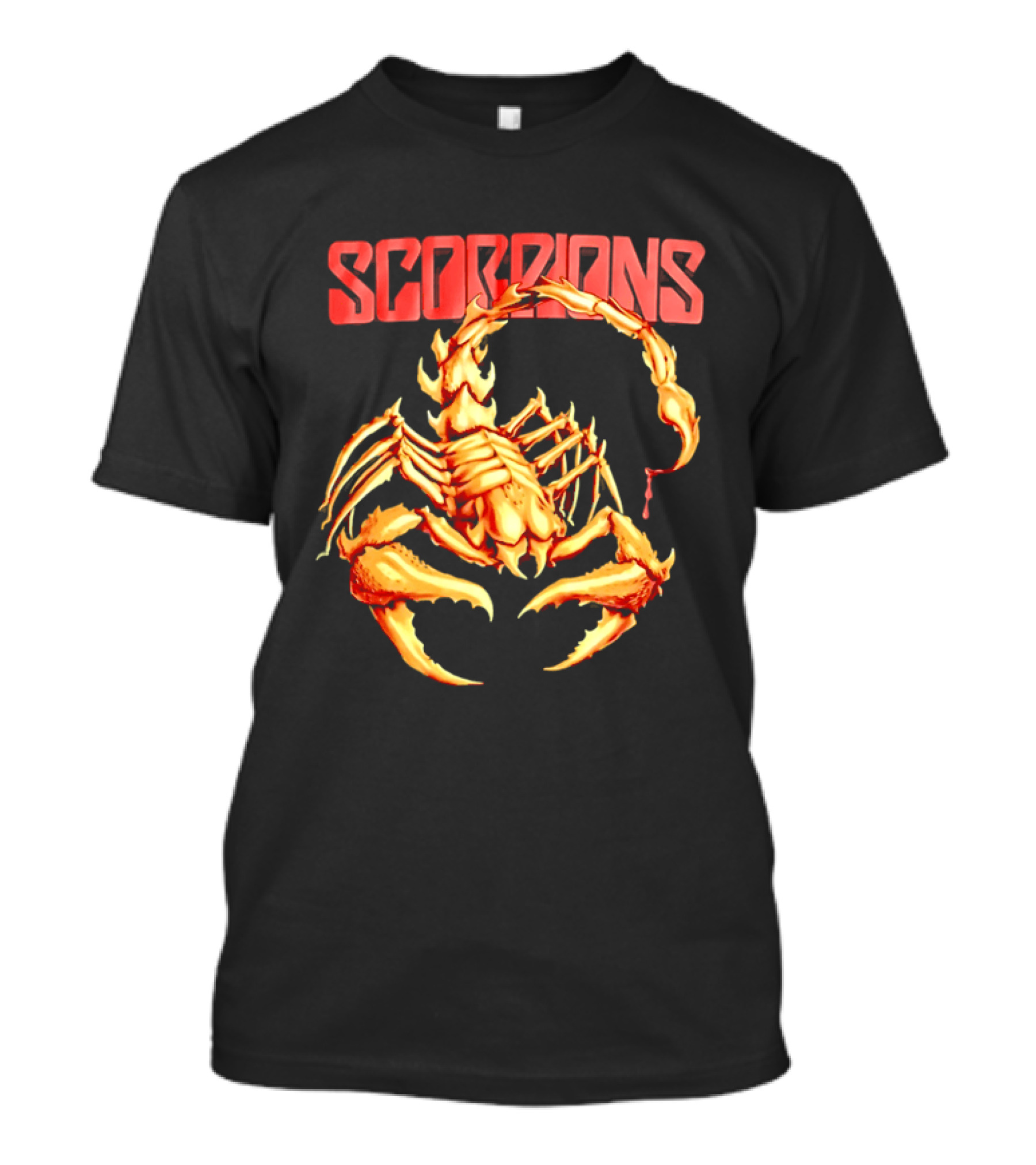 Scorpions Golden Metallic Skeleton Dripping Blood T-Shirt