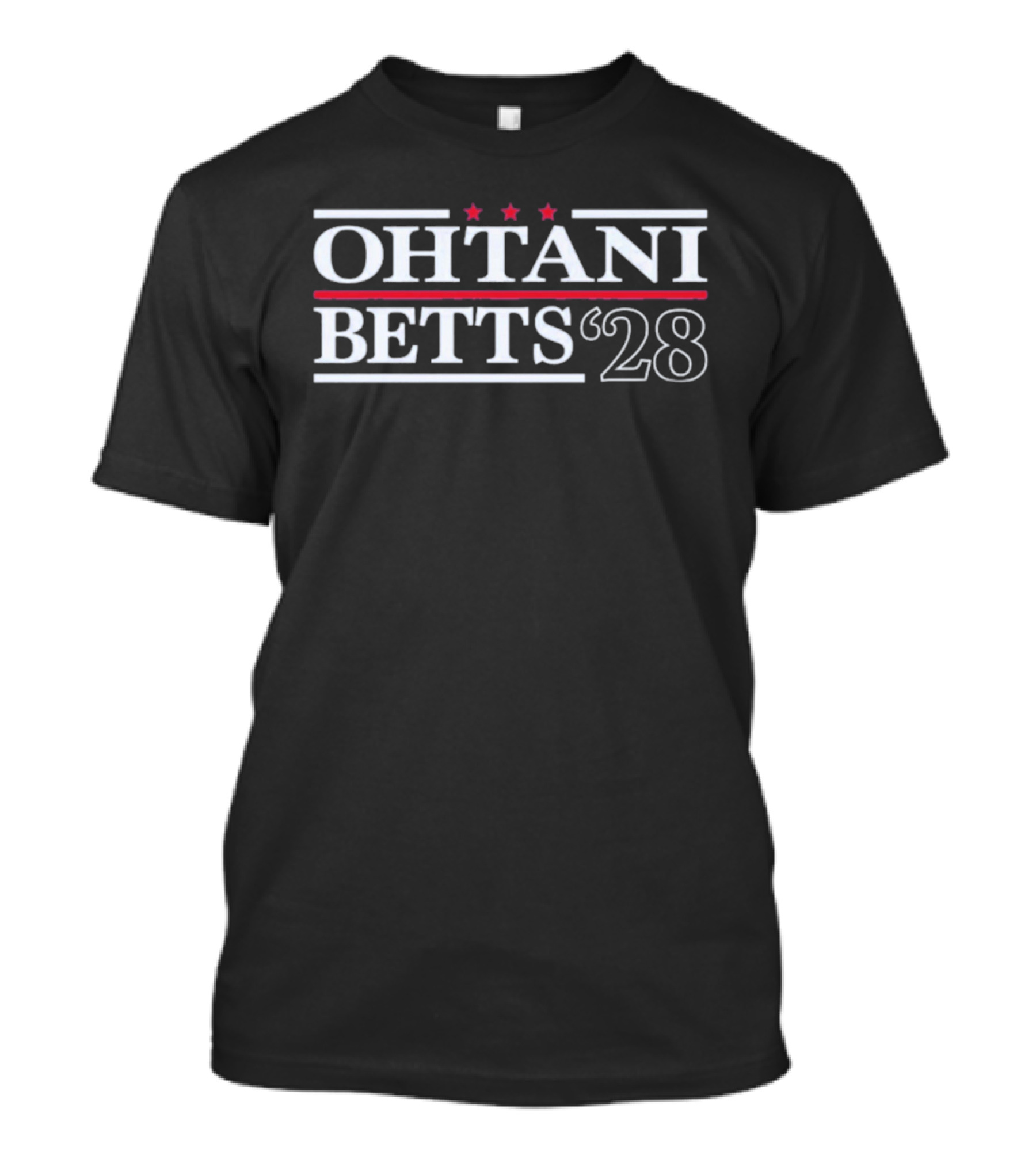 Ohtani Betts 2028 Dodgers Stars Three Red Campaign T-Shirt