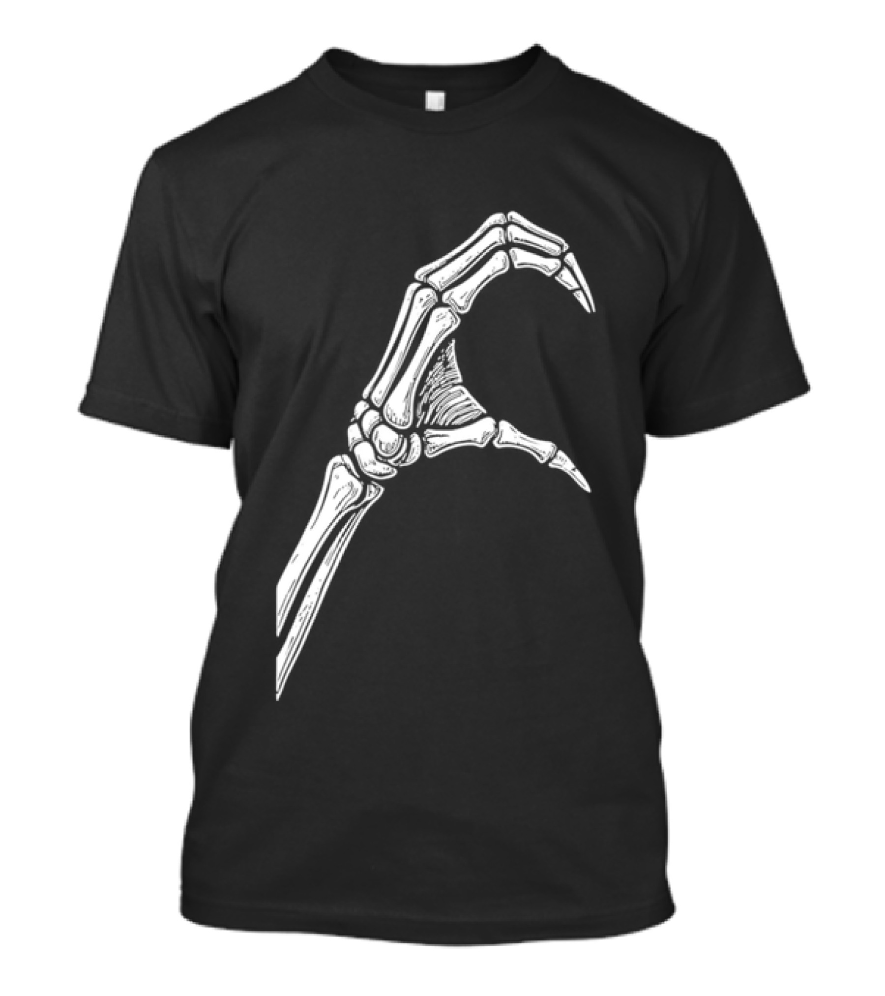 Skeleton Bone Hand Half Heart Gesture Line Sketch T-Shirt