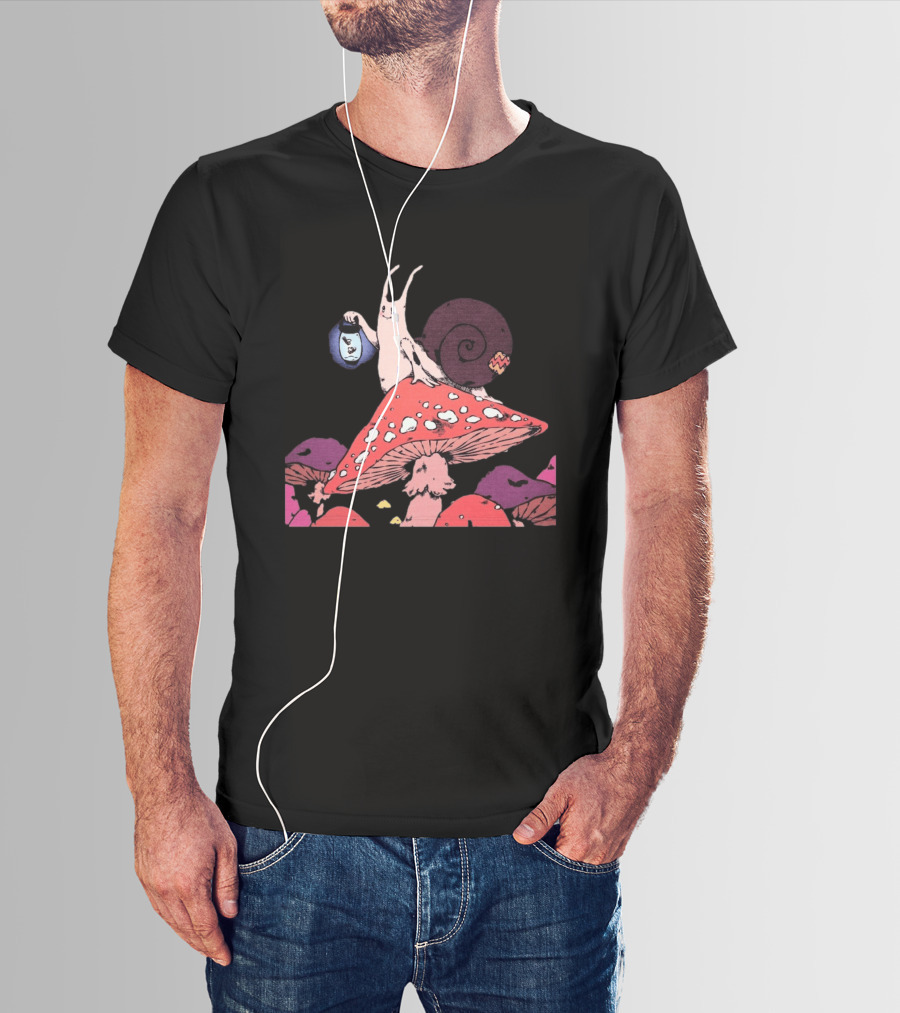 Steady Hands Snail Lantern On Giant Mushroom T-Shirt