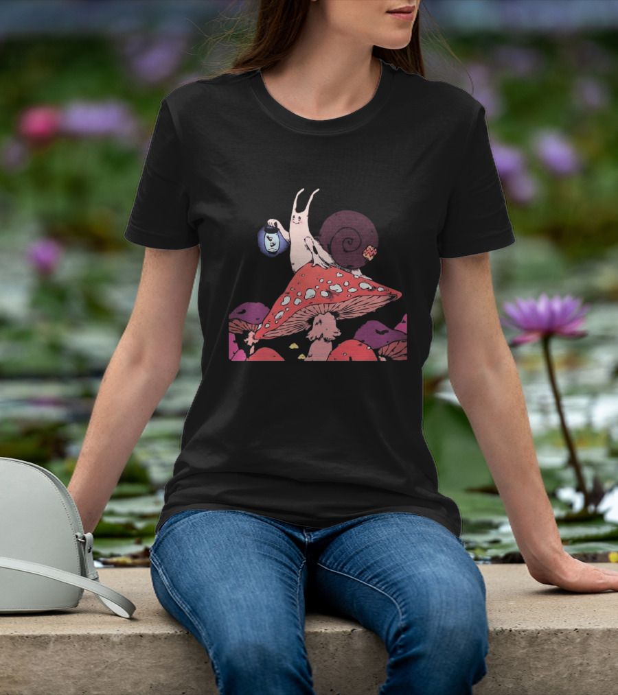 Steady Hands Snail Lantern On Giant Mushroom T-Shirt