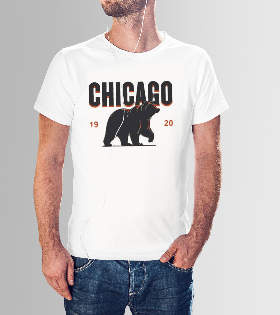 Chicago Bears 1920 Walking Grizzly Orange T-Shirt