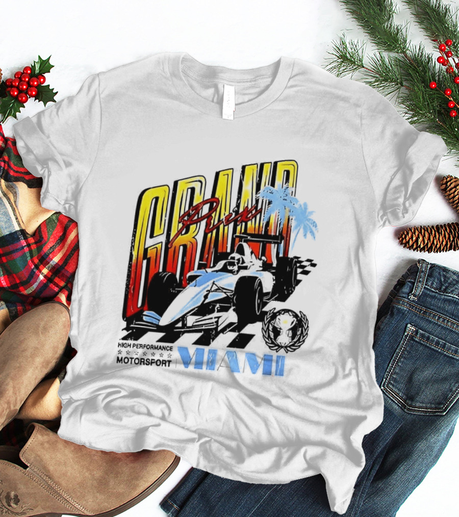 Chicago Bears Grand Prix Motorsport Miami Racing Car T-Shirt