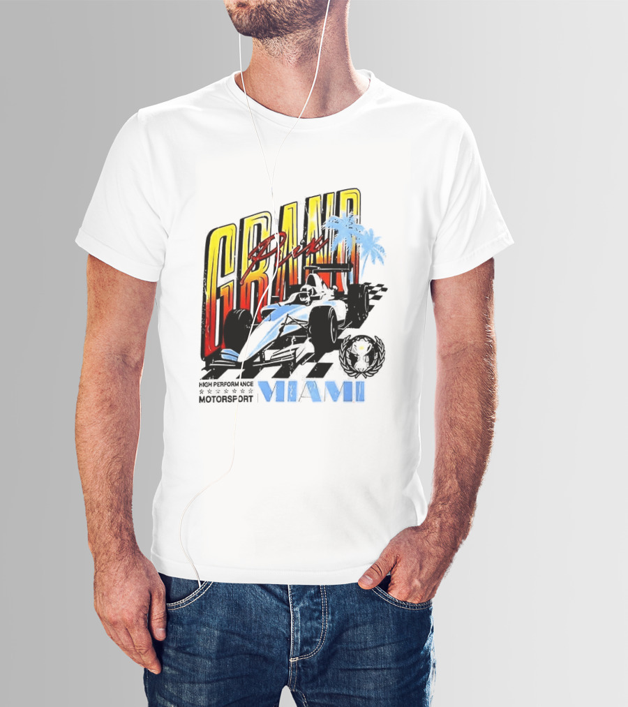 Chicago Bears Grand Prix Motorsport Miami Racing Car T-Shirt