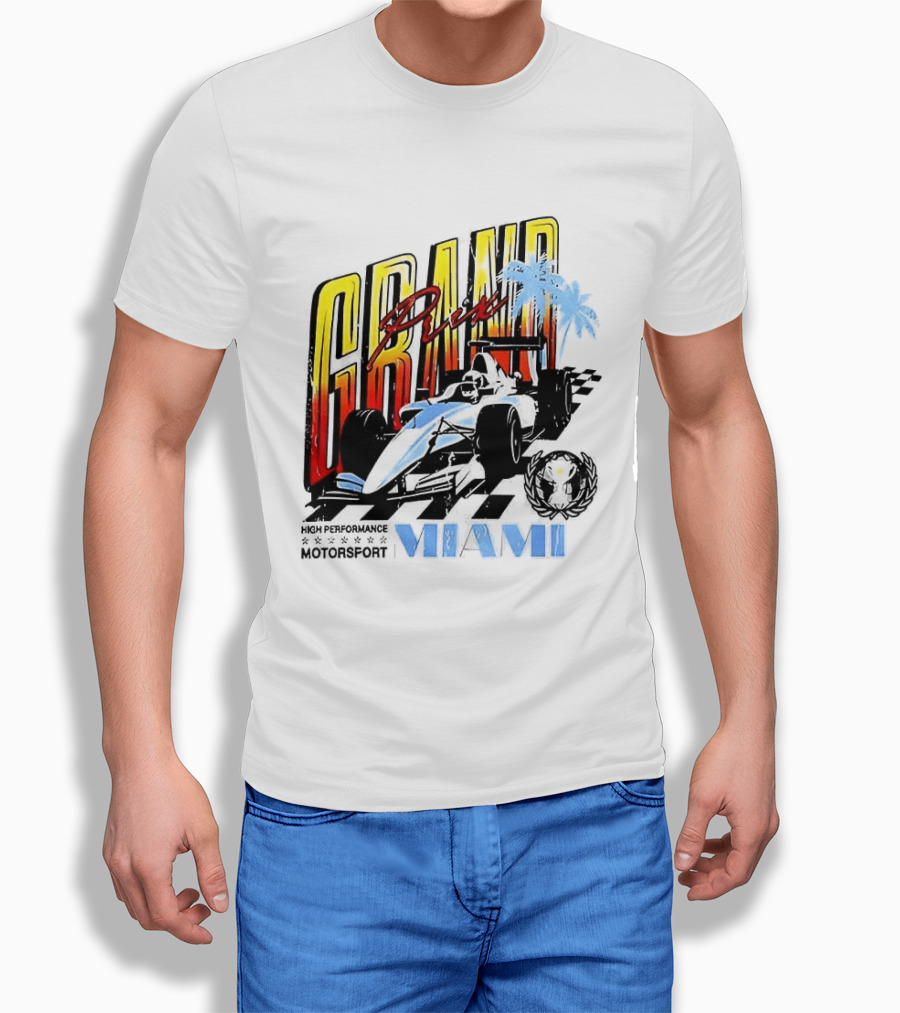 Chicago Bears Grand Prix Motorsport Miami Racing Car T-Shirt
