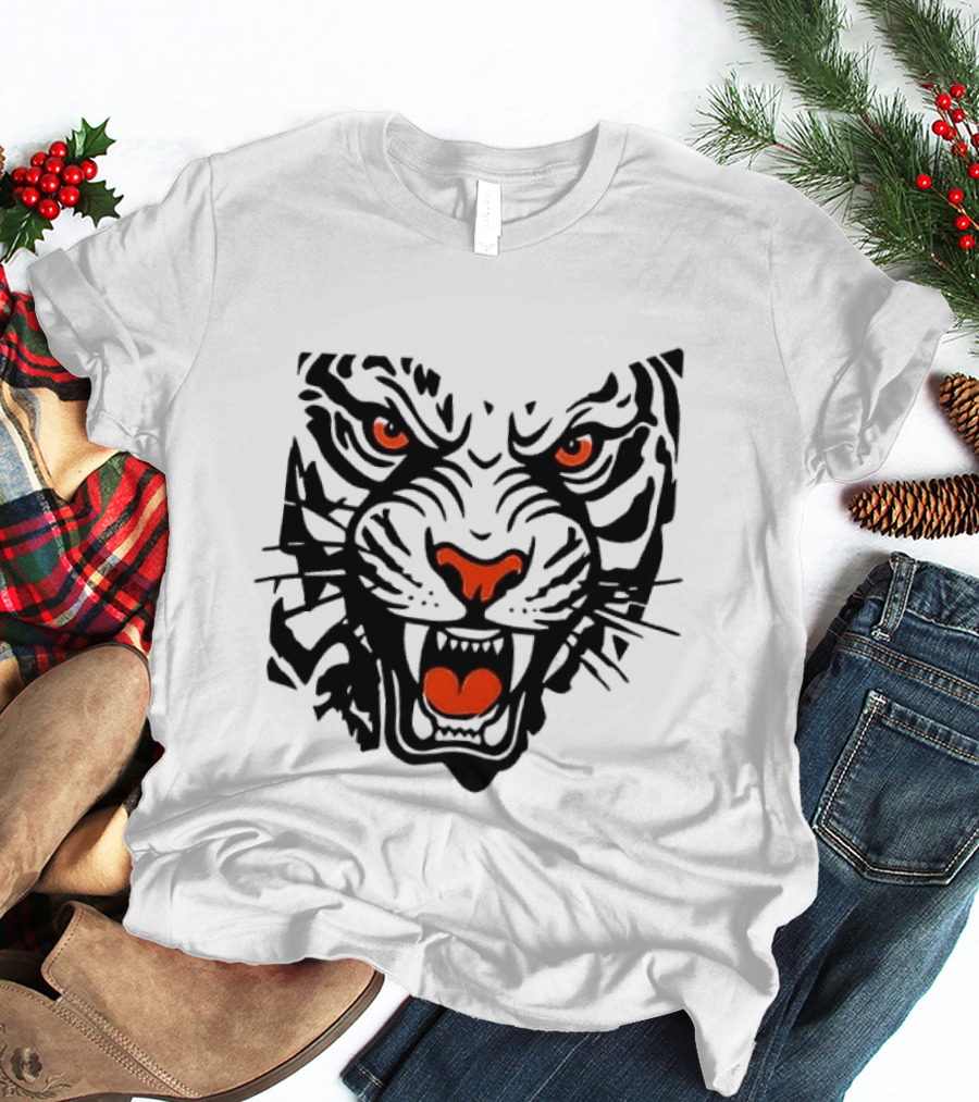 Cincinnati Bengals Open In Orange 2026 Season Tiger Face T-Shirt