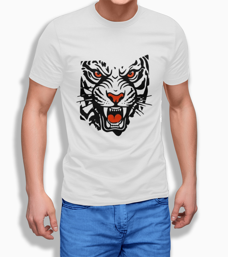 Cincinnati Bengals Open In Orange 2026 Season Tiger Face T-Shirt