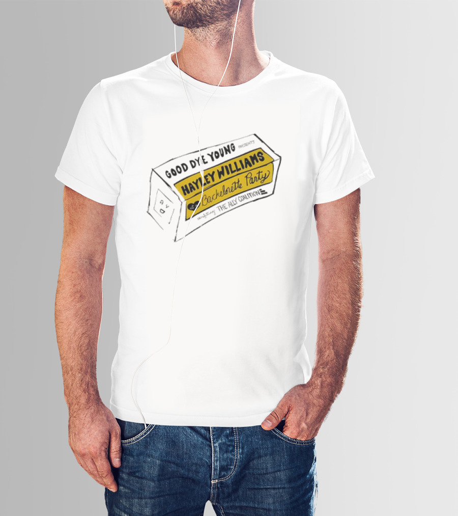 Good Dye Young Hayley Williams Bachelorette Party Benefitting The Ally Coalition Yellow Box Sketch T-Shirt