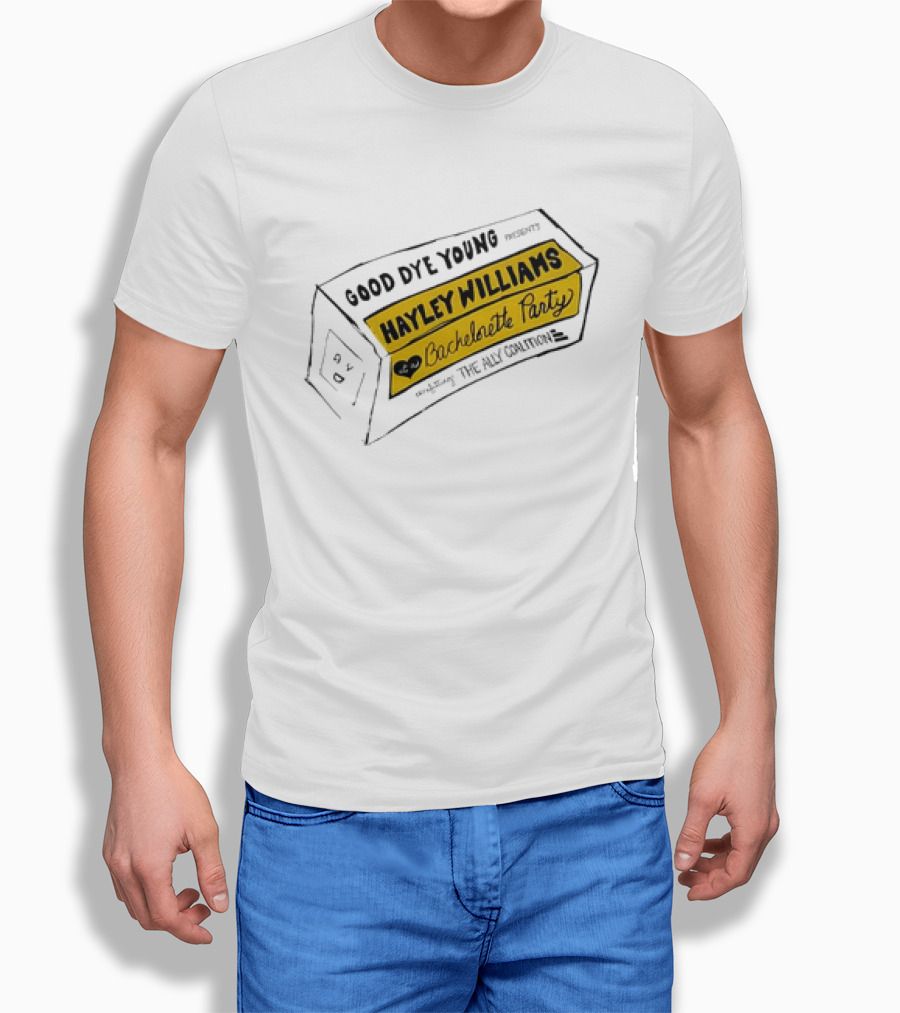 Good Dye Young Hayley Williams Bachelorette Party Benefitting The Ally Coalition Yellow Box Sketch T-Shirt