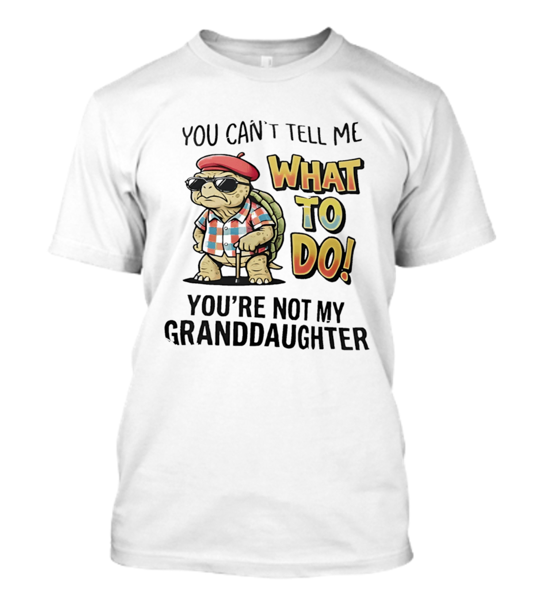 You Can't Tell Me What To Do You're Not My Granddaughter Cool Turtle T-Shirt
