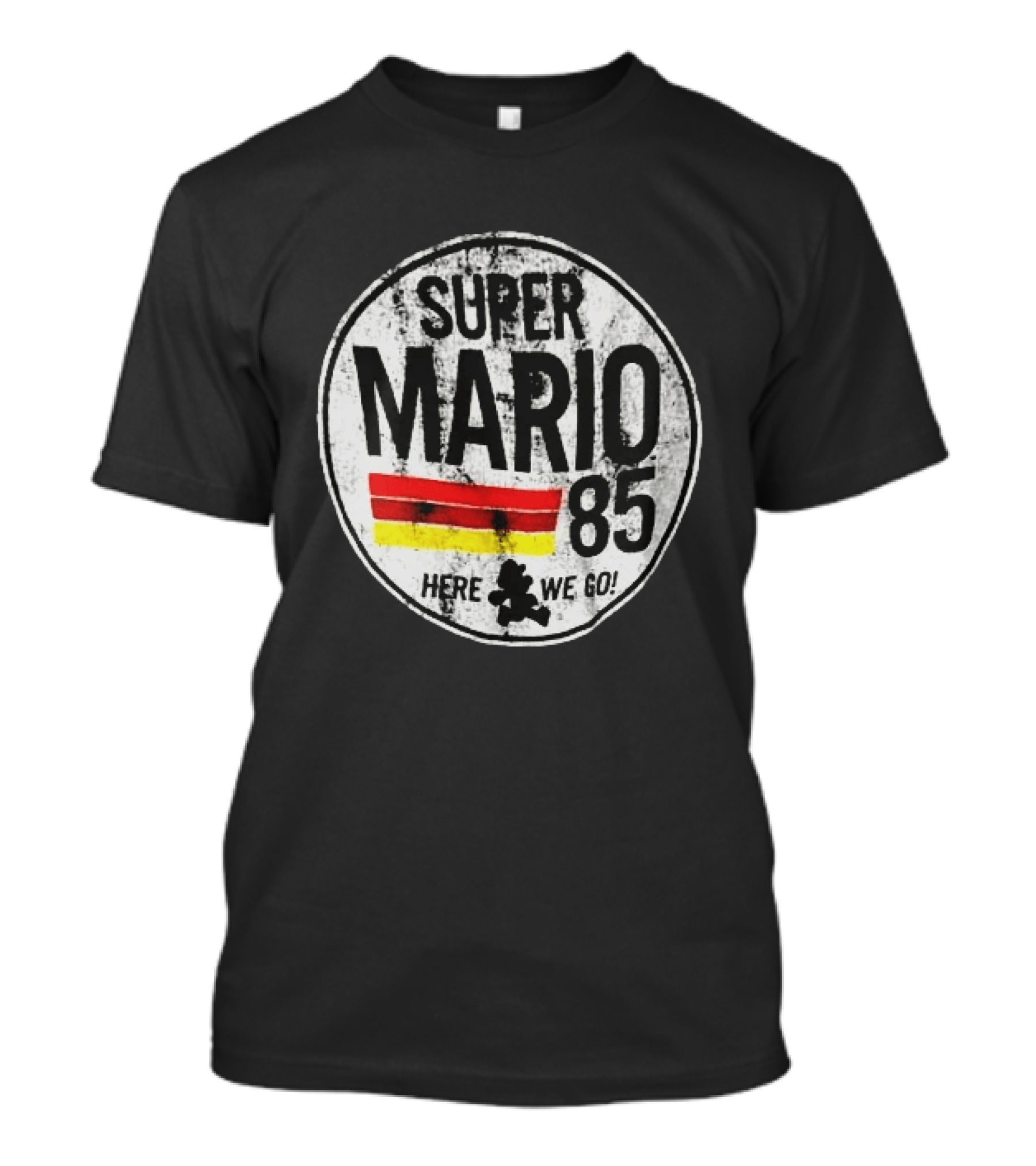 Super Mario 85 Here We Go Vintage Circle T-Shirt