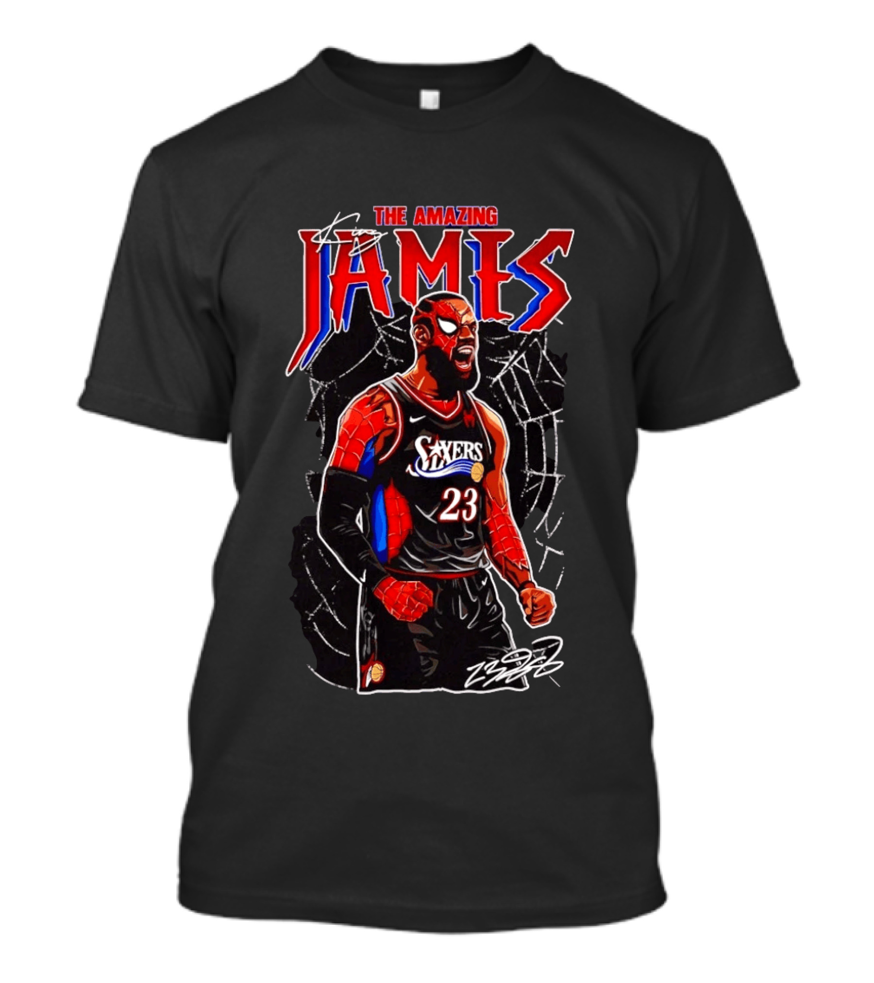 The Amazing LeBron James Spider Man 76ers NBA Crossover Comic T-Shirt