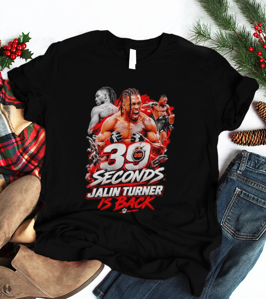 39 Seconds Jalin Turner UFC Fighter Photo Collage Red Glow Is Back T-Shirt