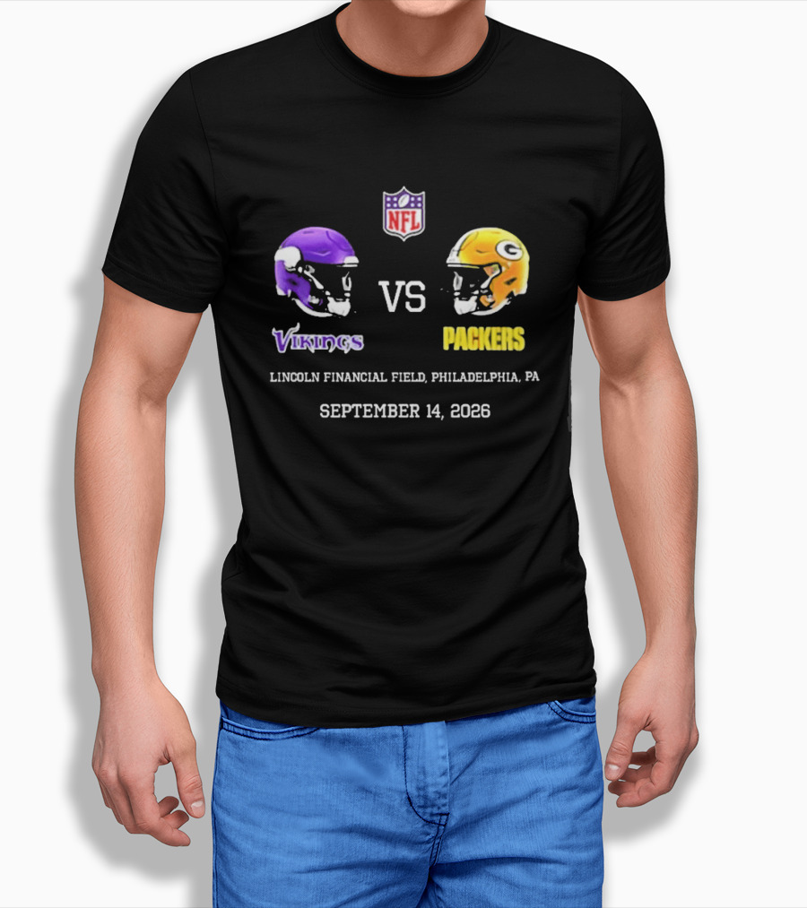 Vikings Vs Packers Lincoln Financial Field Philadelphia PA September 14 2026 T-Shirt