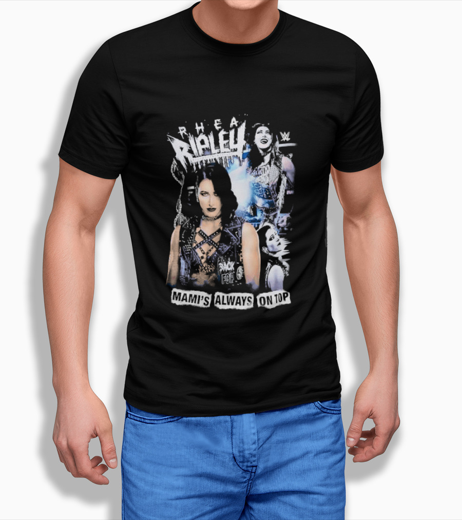 Rhea Ripley WWE Mami's Always On Top Wrestler Collage T-Shirt