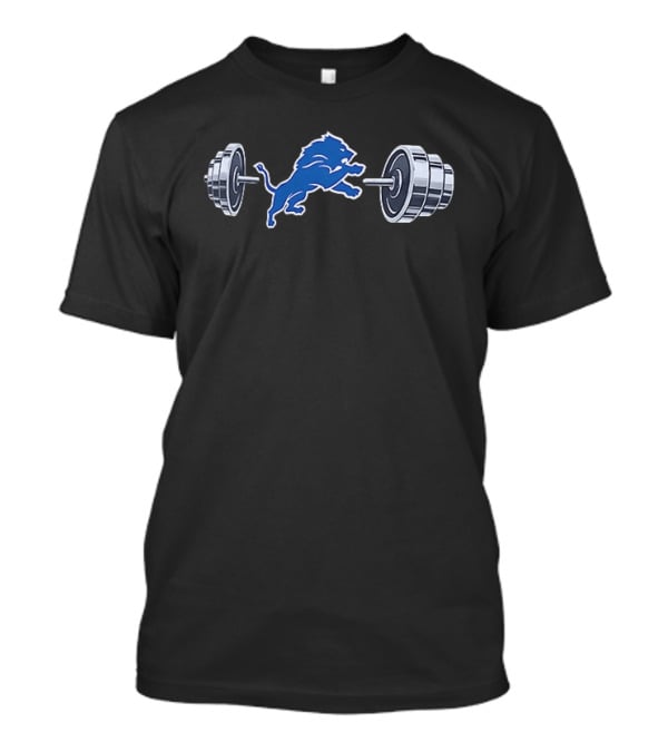 Detroit Lions Barbell 2026 Weightlifting Strength Training Lions T-Shirt