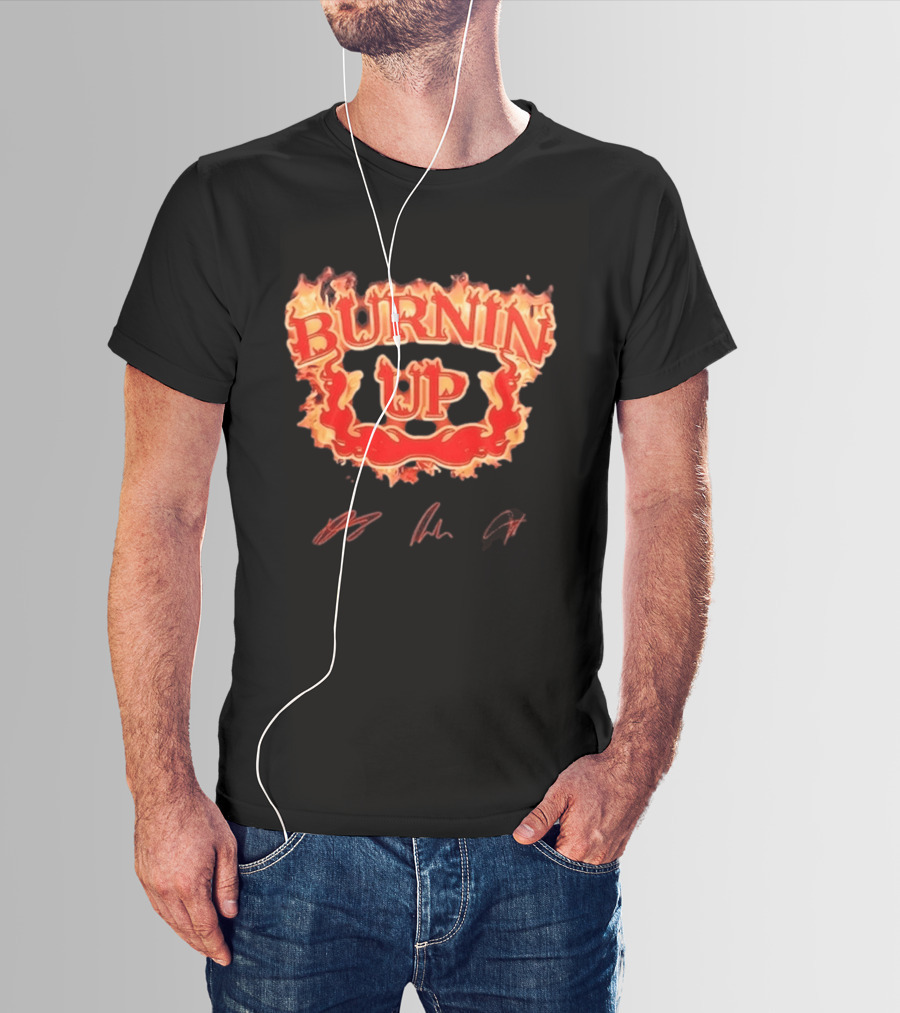 Jonas Brothers Burnin Up Tour Fiery Red Flame Letters T-Shirt