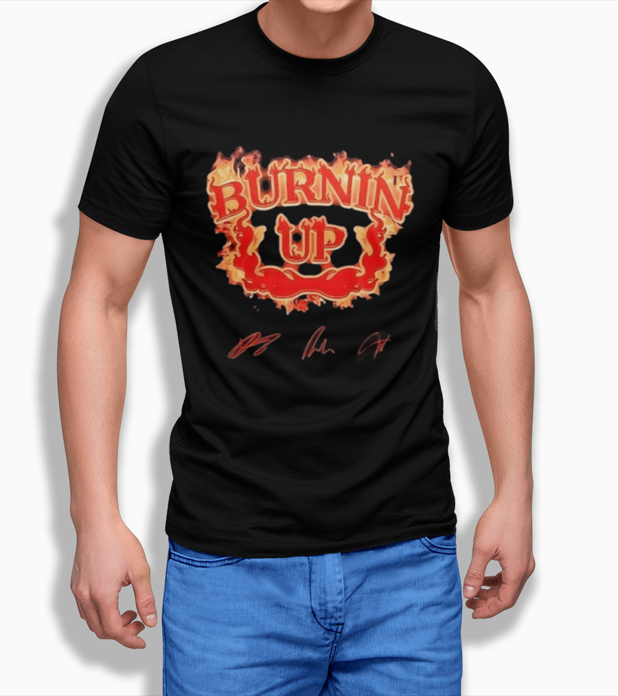Jonas Brothers Burnin Up Tour Fiery Red Flame Letters T-Shirt