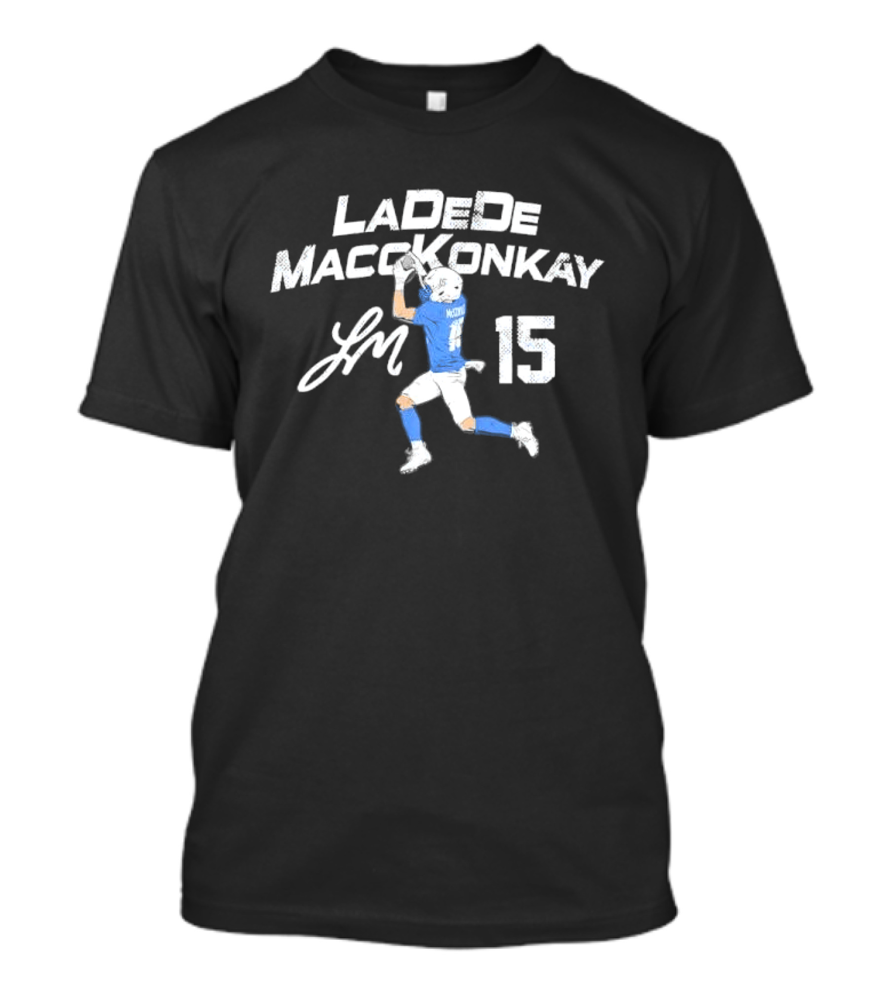 Ladd McConkey 15 Football Player Signature Catching Pass T-Shirt