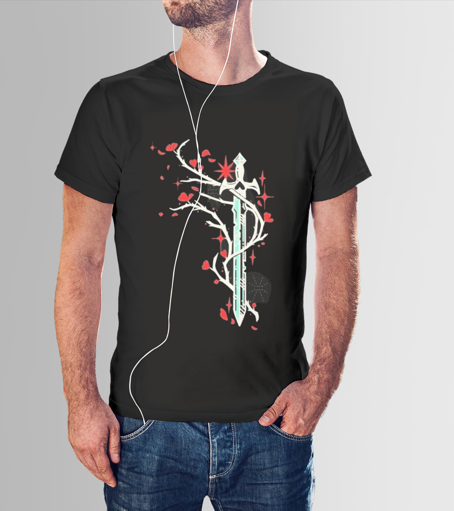Lifesteal Sword With Red Petals Survival Gaming T-Shirt
