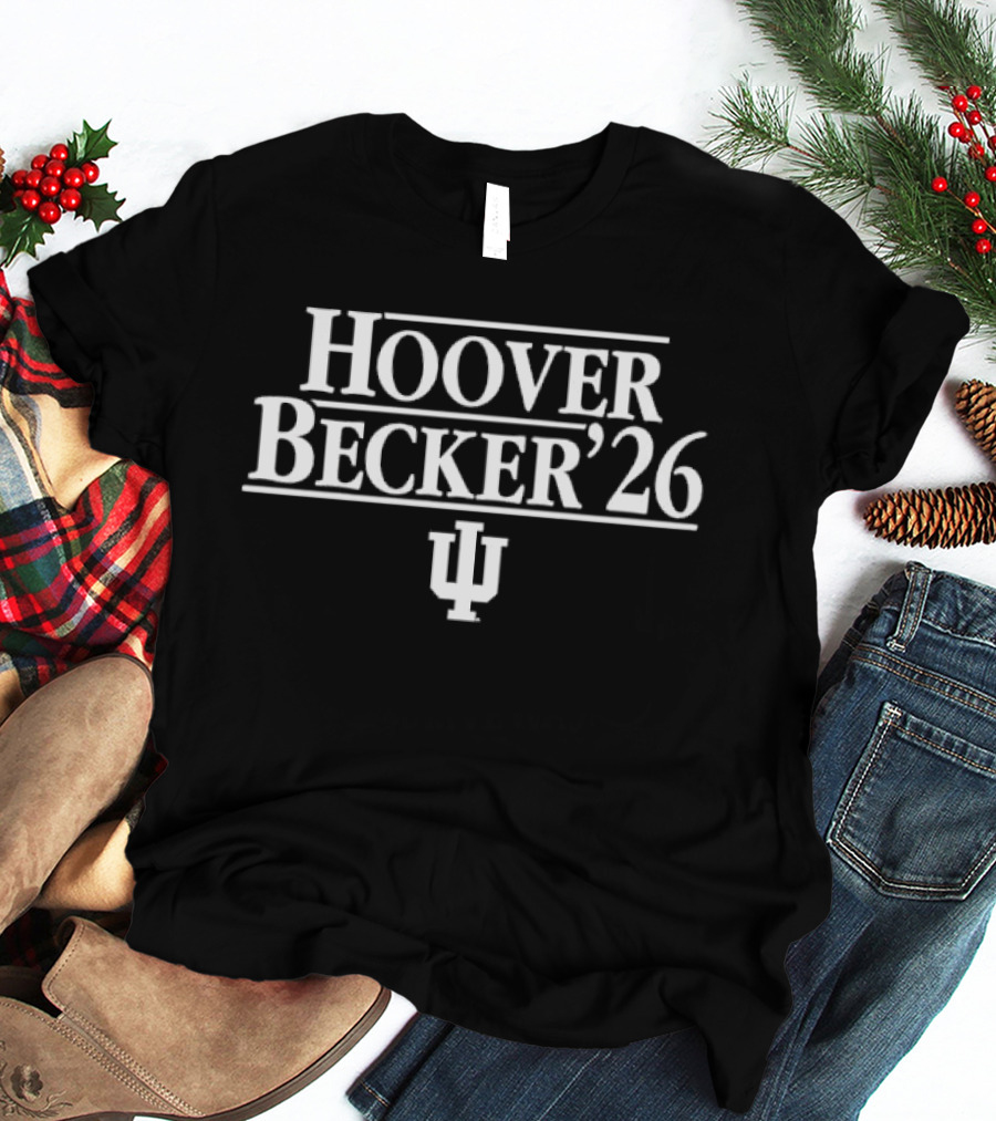 Hoover Becker '26 IU Indiana Hoosiers NCAA Stranger Things Horizontal Bars T-Shirt