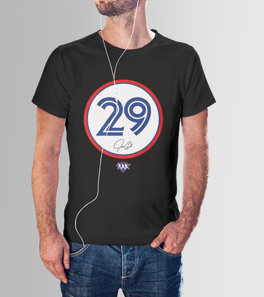 Joe Carter 29 Autograph Toronto Blue Jays Baseball T-Shirt