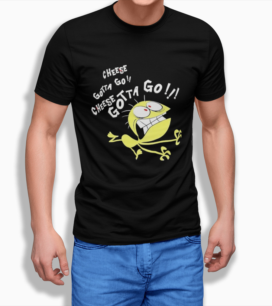 Cheese Gotta Go!! Yellow Cartoon Imaginary Friend T-Shirt