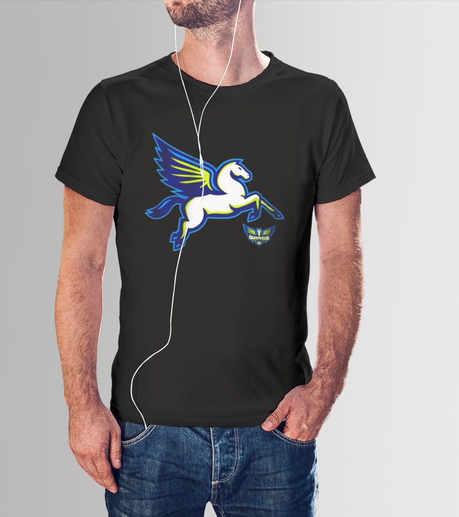 Dallas Wings Pegasus Bold Icon Blue Green T-Shirt