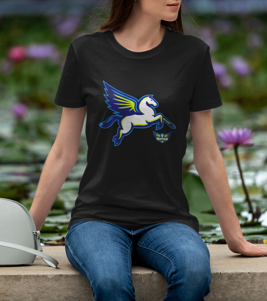 Dallas Wings Pegasus Bold Icon Blue Green T-Shirt