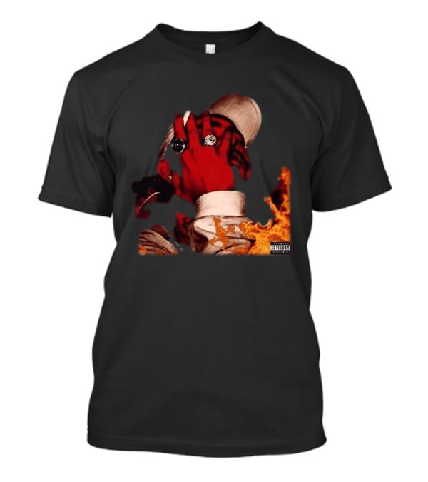 Post Malone August 26 Album Cover Art With Tracklist Featuring Rings And Flames T-Shirt