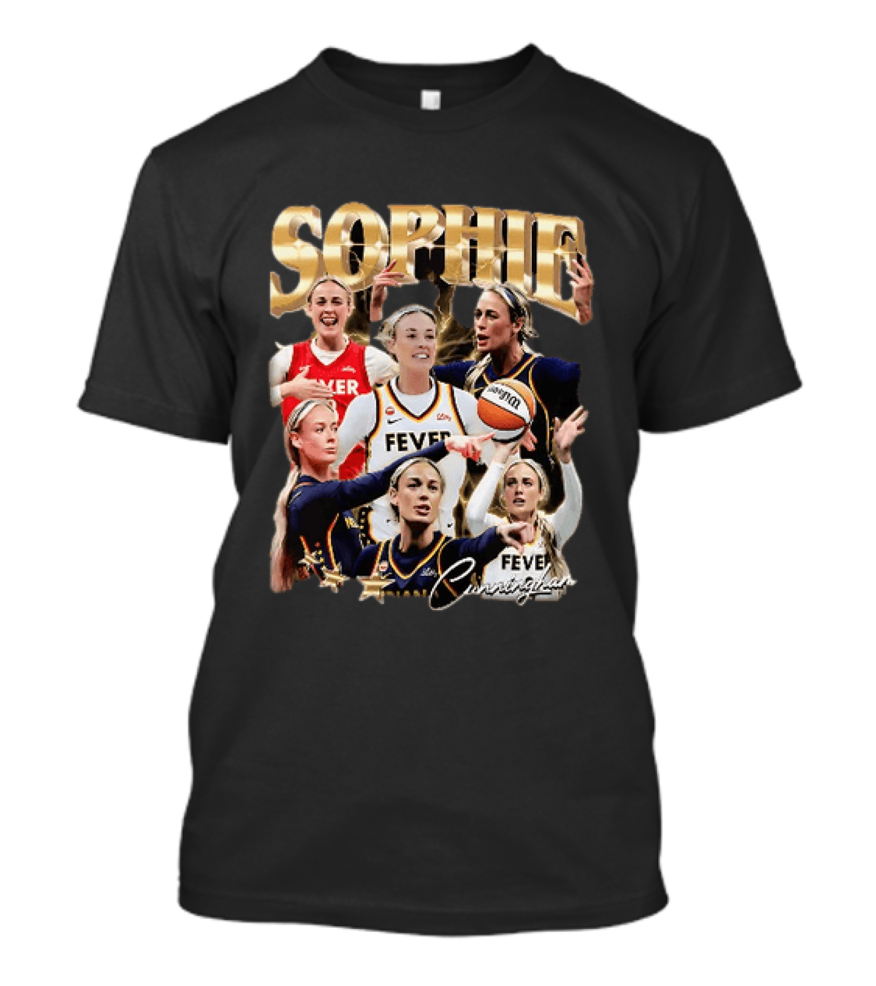 Sophie Cunningham Indiana Fever Basketball Star Collage T-Shirt
